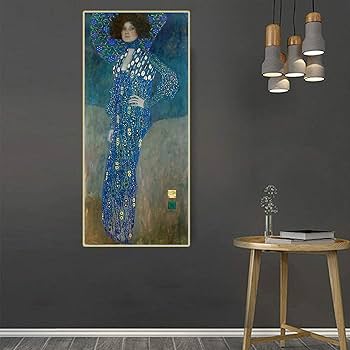 Amazon.co.jp: グスタフクリムト《青の女性》キャンバスアート